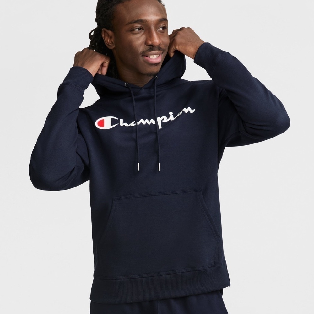 Champion Men’s Black Pullover Fleece Hoodie Size S Small